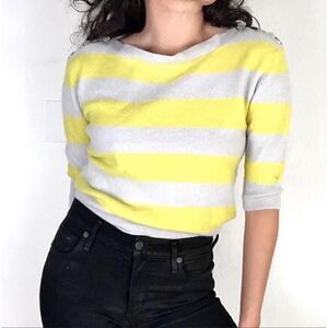Anthropology 100% Cashmere Boat Neck Striped Sweater Size S / Excellent